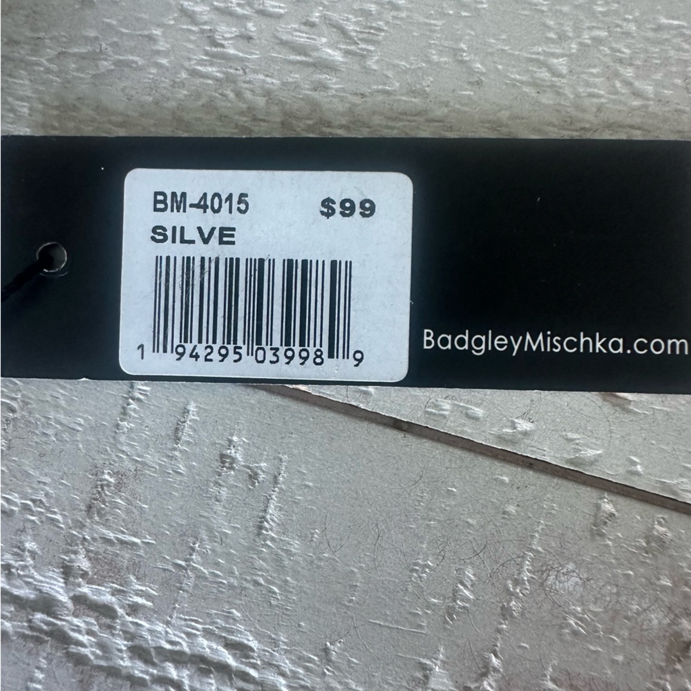 Badgley Mischka Silver Satin Clutch - Picture 6 of 7